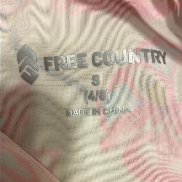 Free Country Tankini Top Pink and Aqua Floral Beach Swim Vacation Size Small - Picture 2 of 10